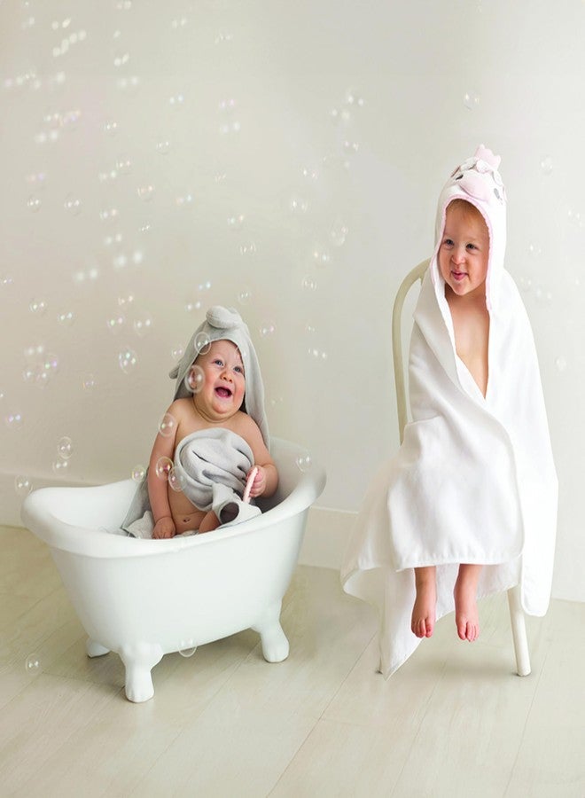 Stephan Baby منشفة ستيفان بيبي ذات غطاء رأس - 100% قطن بتصميم حيوانات ممتع للأطفال والرضع، 31" مربع، أرنب - Image 4