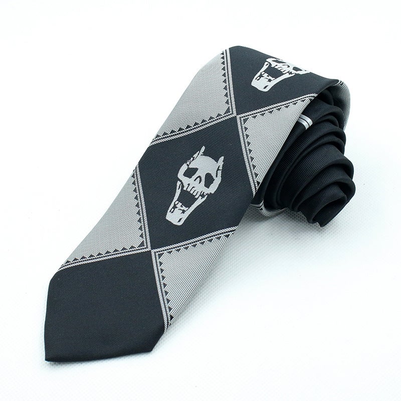 JOJO Anime Tie Cosplay Skull Black Grey Purple Black