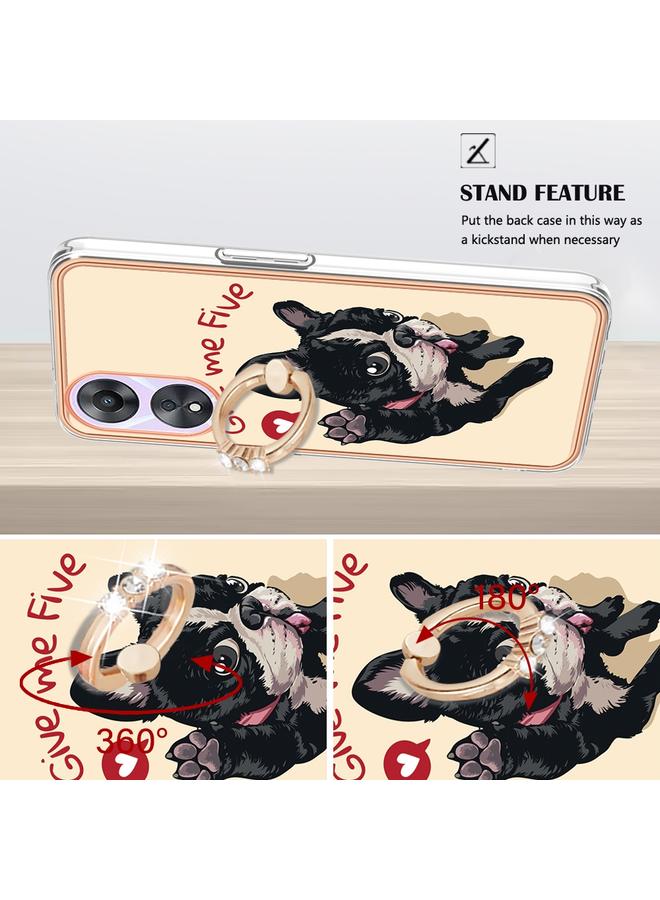 S-TOP Case For OPPO A78 / A58 Electroplating Dual-side IMD Phone Case with Ring Holder - Image 3