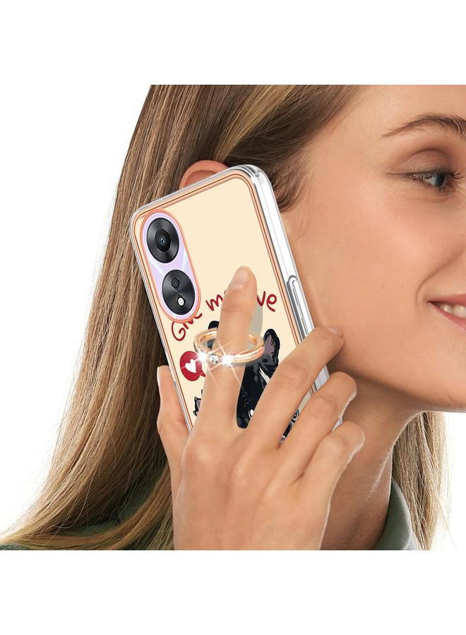 S-TOP Case For OPPO A78 / A58 Electroplating Dual-side IMD Phone Case with Ring Holder - Image 5