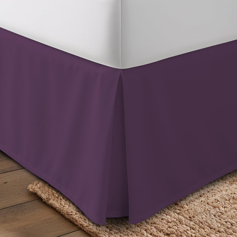 Utopia Bedding Full Bed Skirt Soft Quadruple Pleated Ruffle Easy Fit with 16 Inch Tailored Drop Hotel Quality Shrinkage and Fade Resistant Full Purple