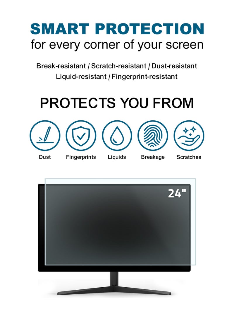 AL DARRA  AL WAQI 24-Inch TV Screen Protector – 16:9 Ratio – Shockproof Shield & High-Quality Screen Guard  - Image 2