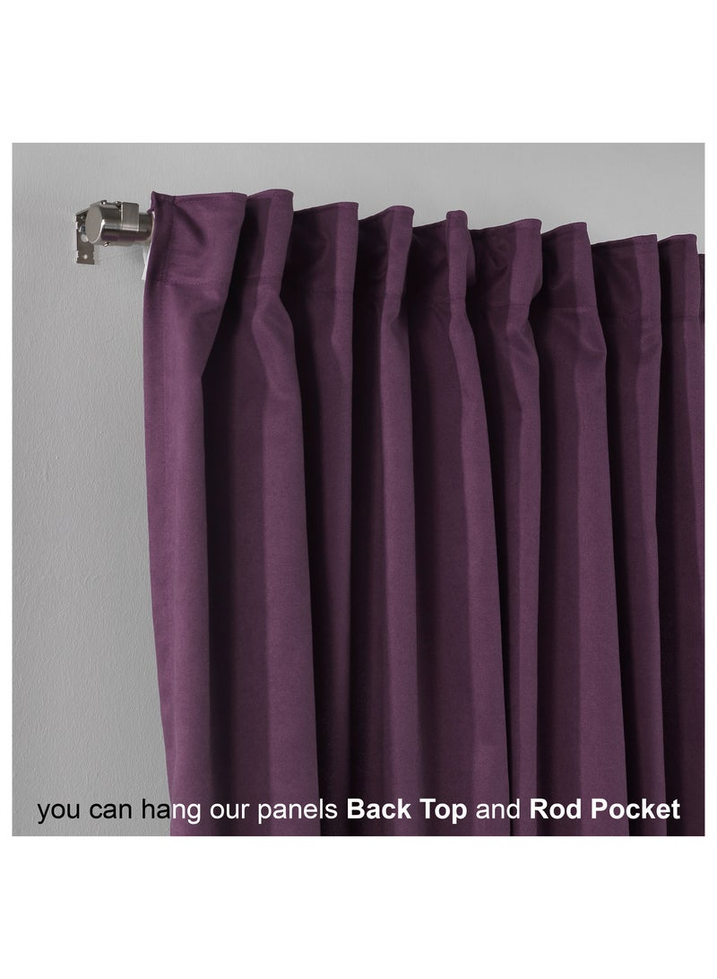 Zeenah Furniture Solid Color Home Decorative Curtains Velvet Look 2 Panels Hanging Back Tap & Rod Pocket Living Room Nursery Room Kitchen Office Windows Home Decoration - Image 3