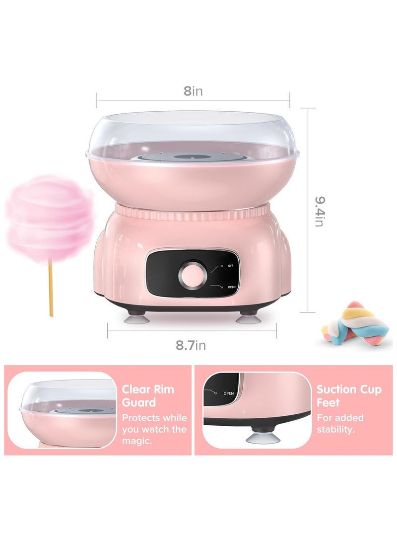 Cotton Candy Machine for Kids,Sugar Floss Maker Portable Cotton Candy Maker for Birthday and Party Gifts with 10 sticks and 1 Scoop (Pink) - Image 2