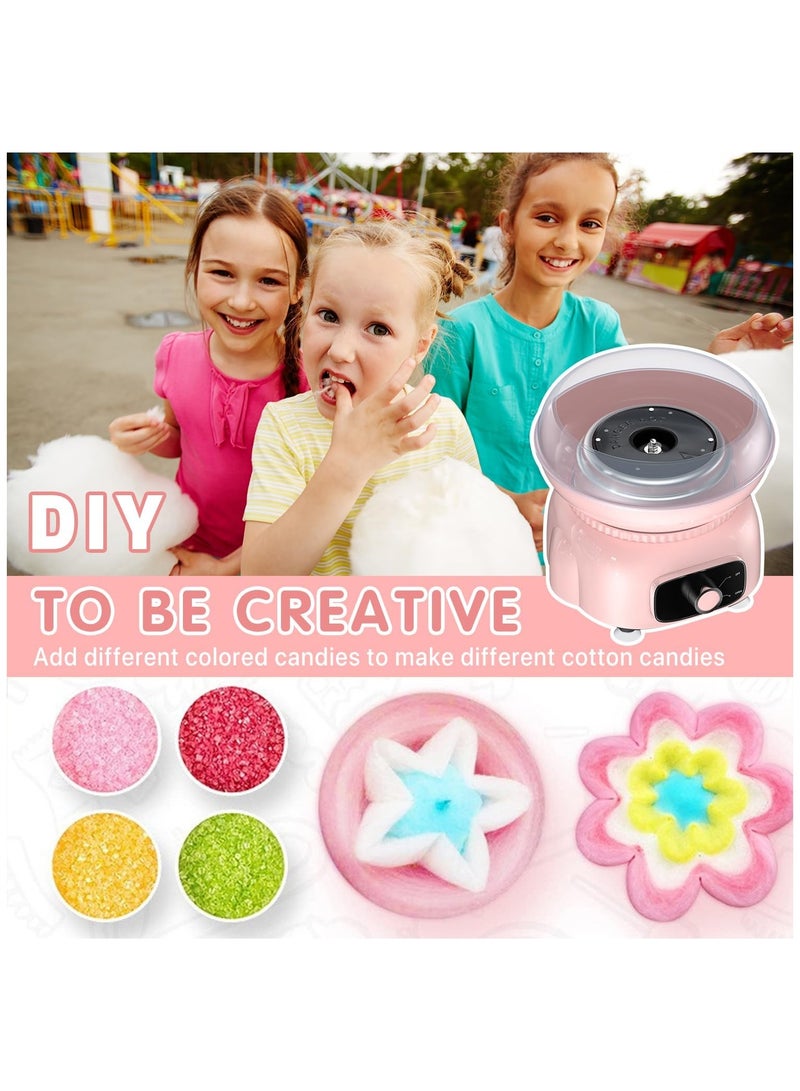 Cotton Candy Machine for Kids,Sugar Floss Maker Portable Cotton Candy Maker for Birthday and Party Gifts with 10 sticks and 1 Scoop (Pink) - Image 4