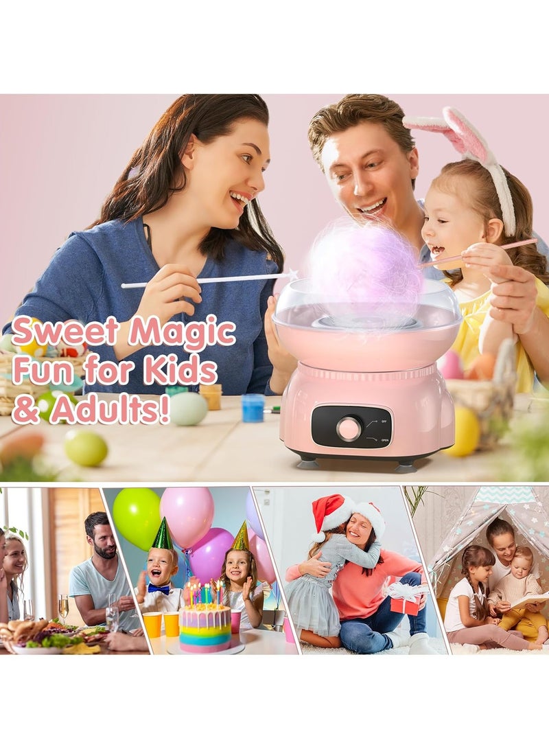 Cotton Candy Machine for Kids,Sugar Floss Maker Portable Cotton Candy Maker for Birthday and Party Gifts with 10 sticks and 1 Scoop (Pink) - Image 5