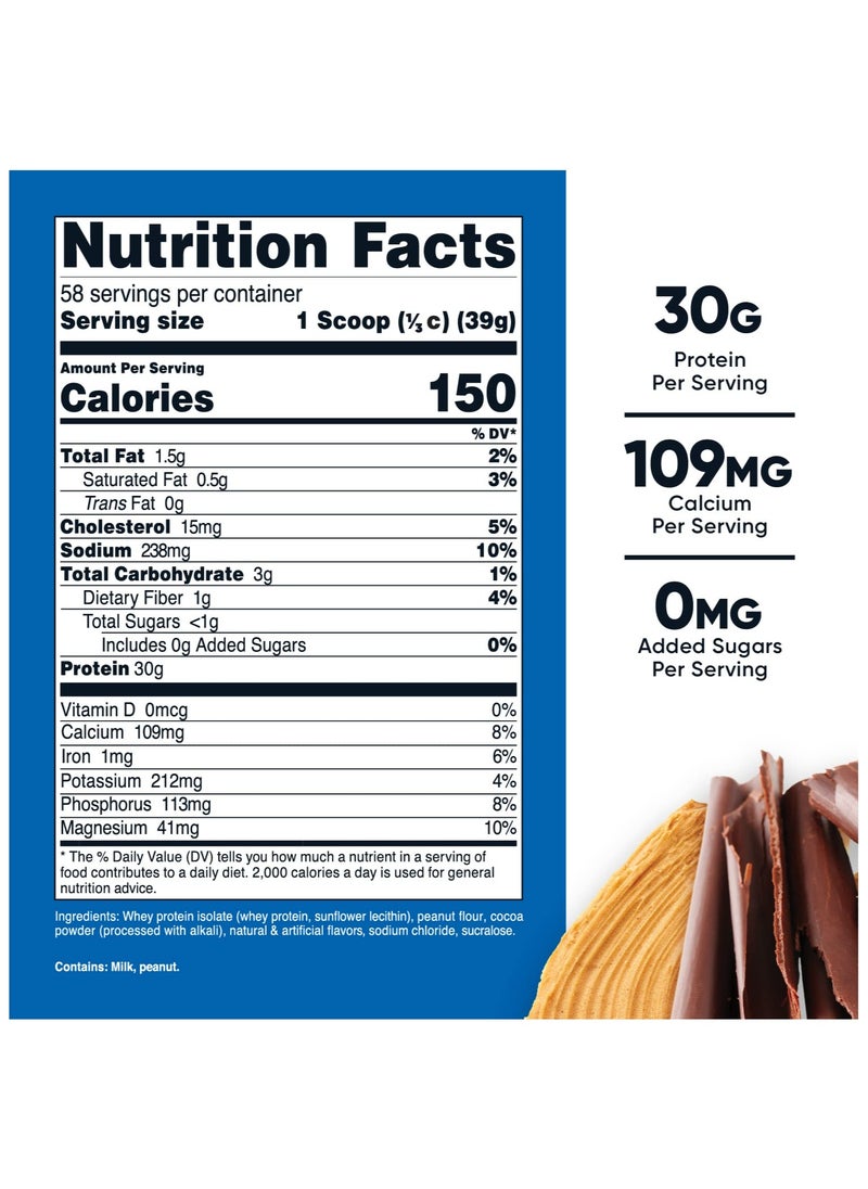 Nutricost - Whey Protein Isolate - (Chocolate PB), 30 G Per Serving | 58 SERVINGS | 5 LB,Chocolate PB Naturally & artificially Flavored Net Wt 5 LB (2268 G) - Image 1