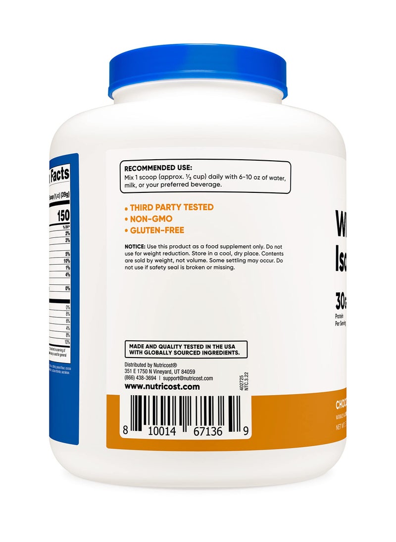 Nutricost - Whey Protein Isolate - (Chocolate PB), 30 G Per Serving | 58 SERVINGS | 5 LB,Chocolate PB Naturally & artificially Flavored Net Wt 5 LB (2268 G) - Image 1