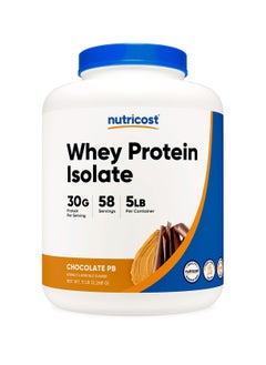 Whey Protein Isolate - (Chocolate PB), 30 G Per Serving | 58 SERVINGS | 5 LB,Chocolate PB Naturally & artificially Flavored Net Wt 5 LB (2268 G)