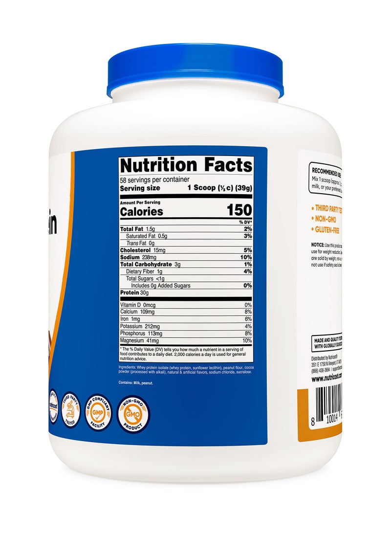 Nutricost - Whey Protein Isolate - (Chocolate PB), 30 G Per Serving | 58 SERVINGS | 5 LB,Chocolate PB Naturally & artificially Flavored Net Wt 5 LB (2268 G) - Image 1