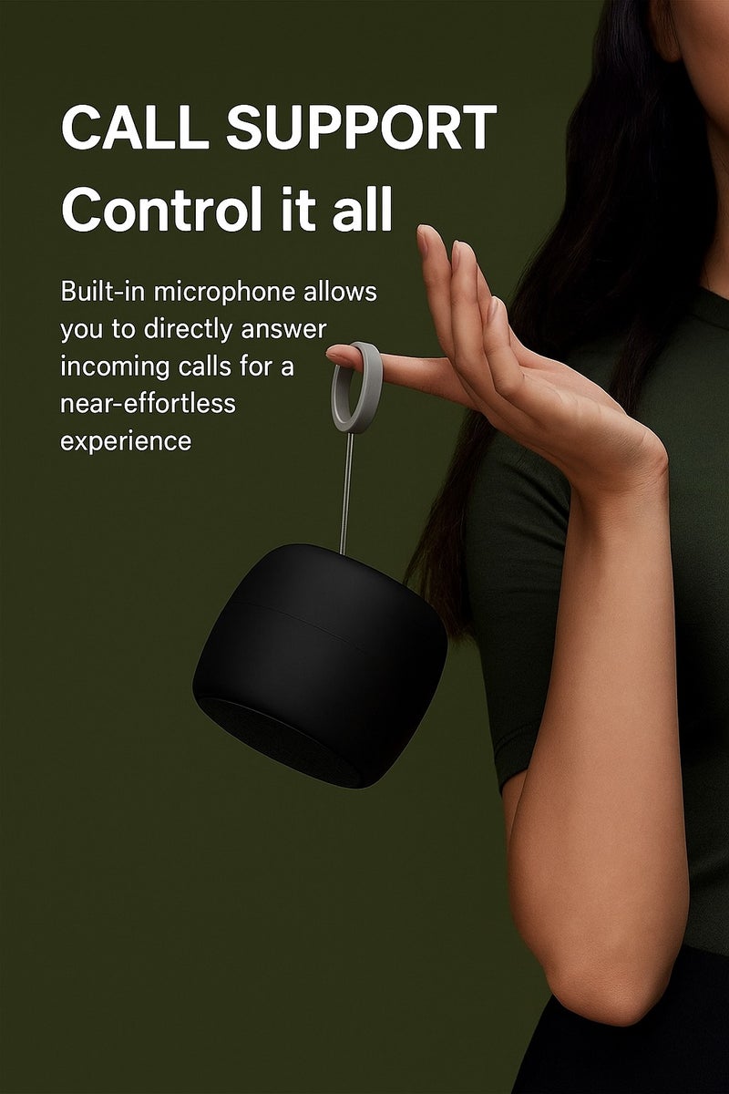 ALTRONE Mini Portable Bluetooth Speaker with 18H Playtime, 5W HD Sound & IPX6 Waterproof - S10, Midnight Black - Image 2