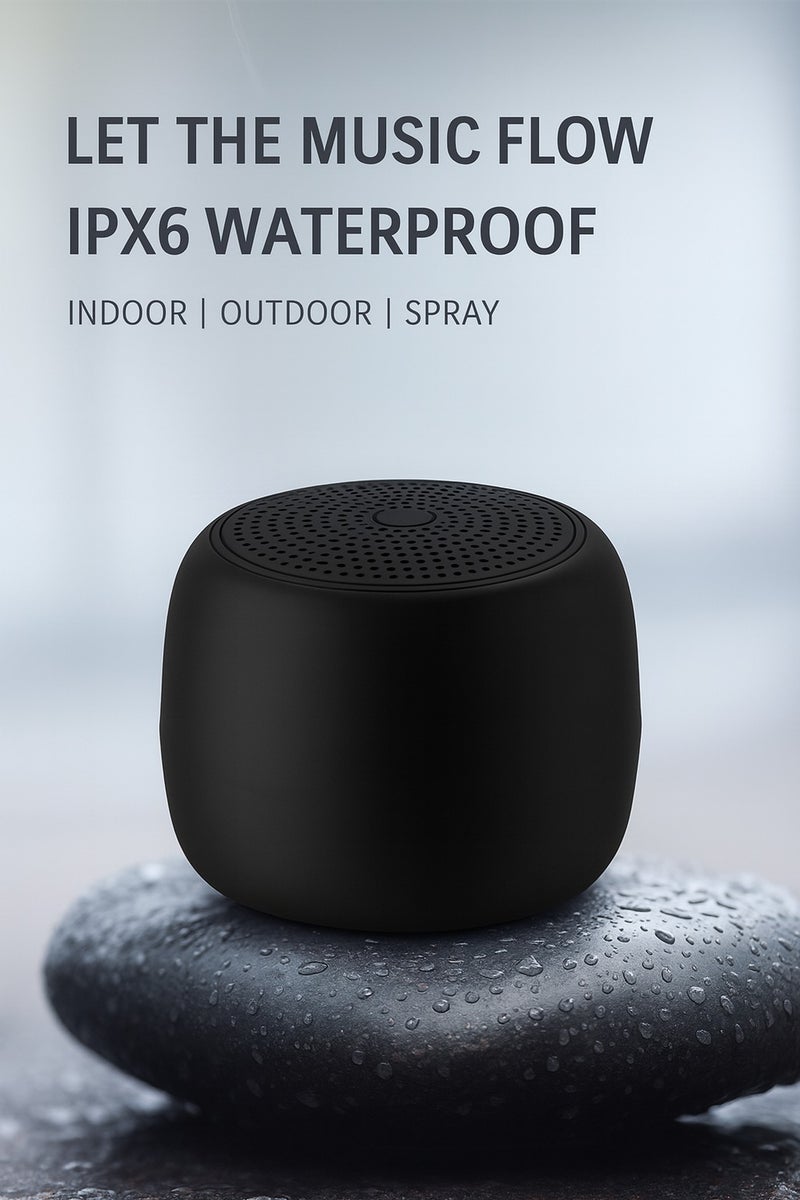 ALTRONE Mini Portable Bluetooth Speaker with 18H Playtime, 5W HD Sound & IPX6 Waterproof - S10, Midnight Black - Image 3