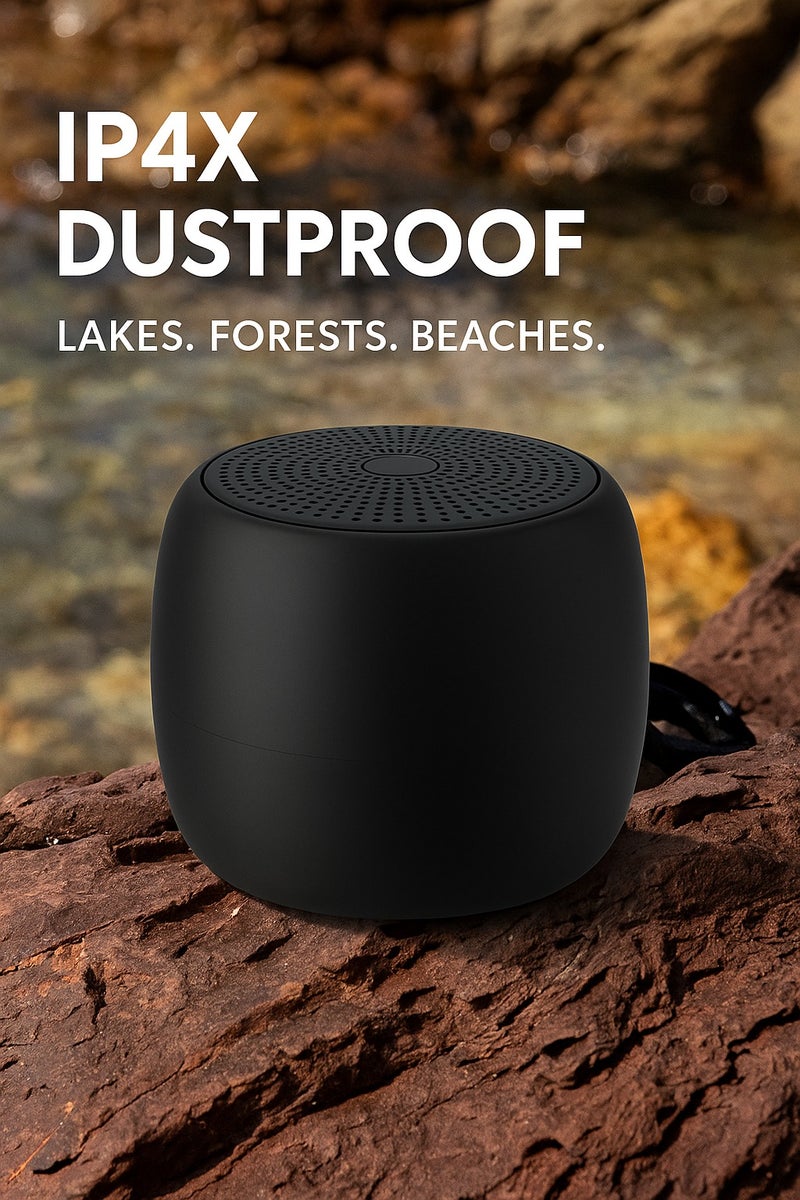 ALTRONE Mini Portable Bluetooth Speaker with 18H Playtime, 5W HD Sound & IPX6 Waterproof - S10, Midnight Black - Image 5