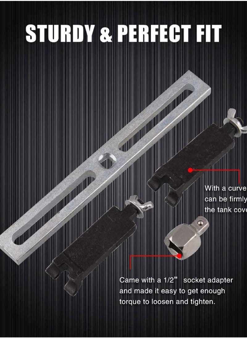 Generic Fuel Pump Removal Tool, Universal Adjustable Fuel Pump Lock Ring Tool, 3/8 to 1/2 Wrench for Fuel Tank Lid Cover Removal, Convenient Fuel Pump Lid Tank Cover Wrench  - Image 4