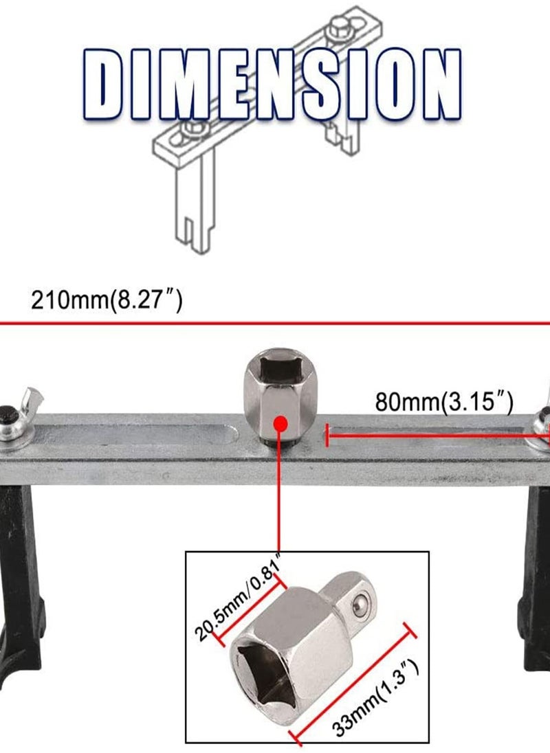 Generic Fuel Pump Removal Tool, Universal Adjustable Fuel Pump Lock Ring Tool, 3/8 to 1/2 Wrench for Fuel Tank Lid Cover Removal, Convenient Fuel Pump Lid Tank Cover Wrench  - Image 5