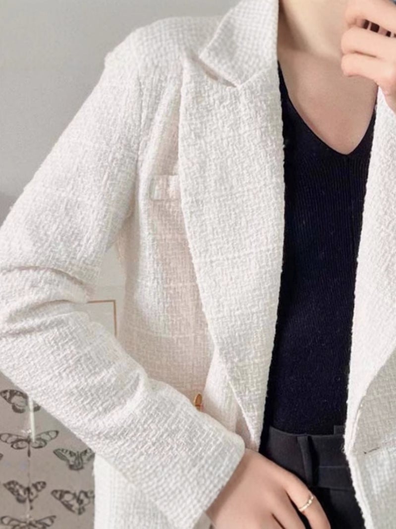2024 Europe And America Fall/Winter New Plaid Short Jacket Double-Breasted Fashion Suit Jacket Suit - Image 3