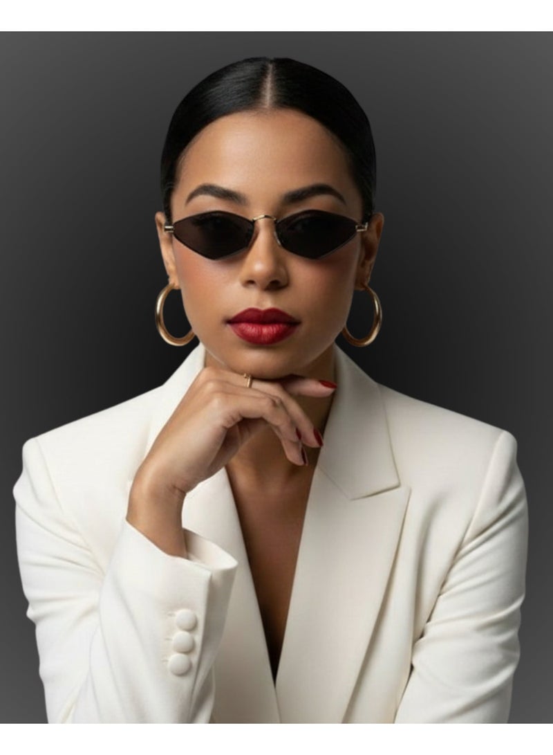 BOLD Adge Hexagon Sunglasses For Unisex - Gold - Image 3