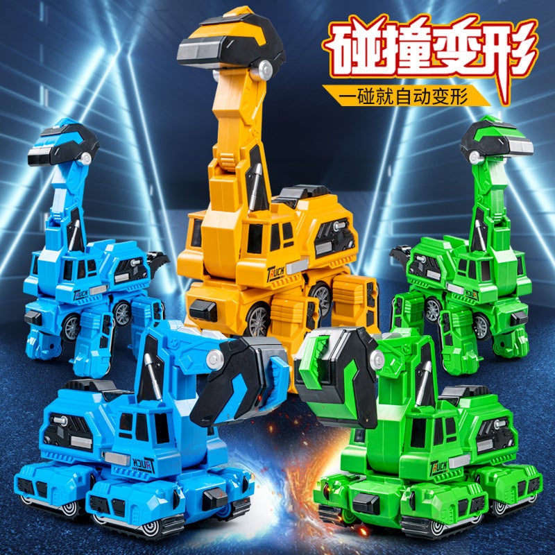 Children'S Inertia Dinosaur Toy Car Tyrannosaurus Rex Impact Deformation Engineering Car Boy Toy Internet Celebrity Stall Products - Image 2