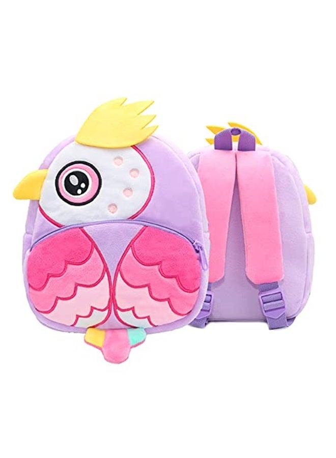 Toddler Backpack for Boys and Girls, Cute Soft Plush Animal Cartoon Mini Backpack Little For Kids 2-6 Years (Owl Purple)  - Image 1