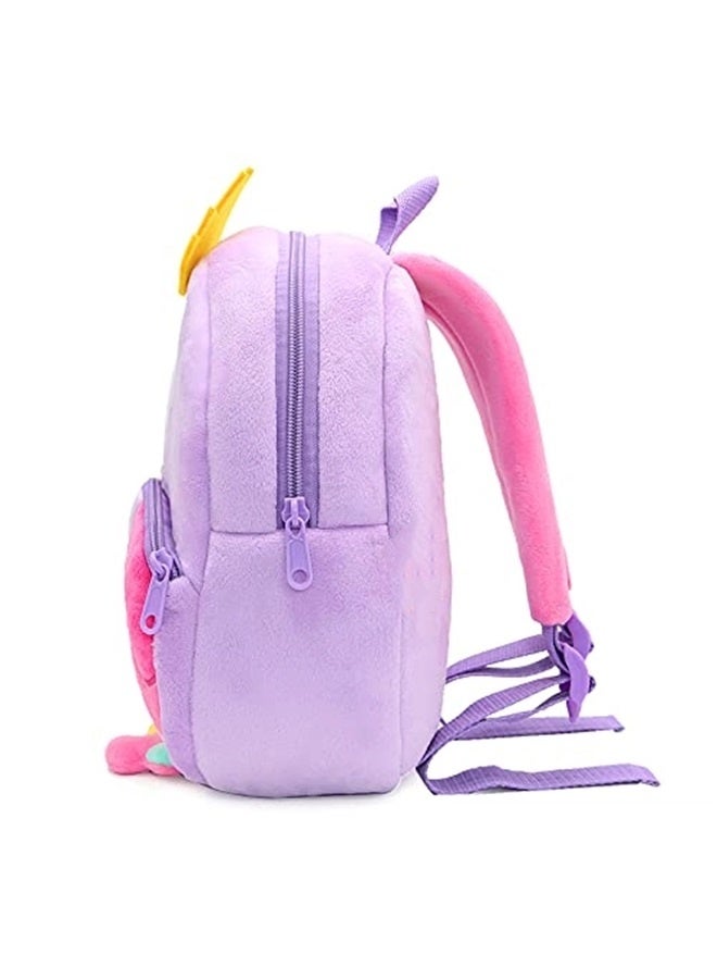 Toddler Backpack for Boys and Girls, Cute Soft Plush Animal Cartoon Mini Backpack Little For Kids 2-6 Years (Owl Purple)  - Image 4