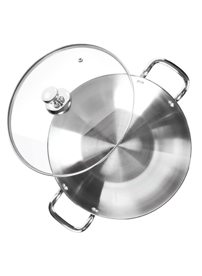 MILTON Pro cook Pro Cook Sandwich Bottom 3 Pc Cookware Set | Stainless Steel Kadhai & Fry Pan with Lid 22 cm |  Induction Cookware & Gas Stove Friendly | Deep Frying | SautÃ© | Scratch Resistant - Image 5