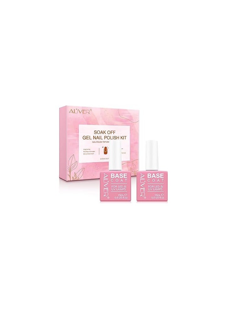 ALIVER Aliver Soak Off Gel Nail Polish Kit + Aliver Nail Polish Gel Remover, Nail Gel Kit for a Longer Wearing, & In 3 mins Quickly Removes Soak-Off Gel Nail Polish  - Image 2