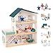 OOOK Wooden Dollhouse for Kids Doll House with Simulated Luxury Furniture Set Dollhouse Playset for Girls Toddlers Including 4 Family Dolls and a Dog - Image 4