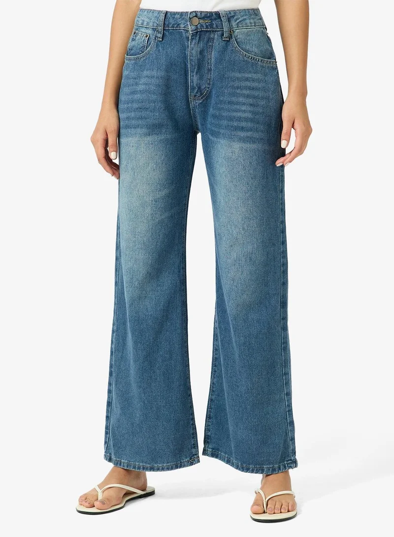 Ginger  Low Rise Wide Leg Jeans for Women | Best Price UAE