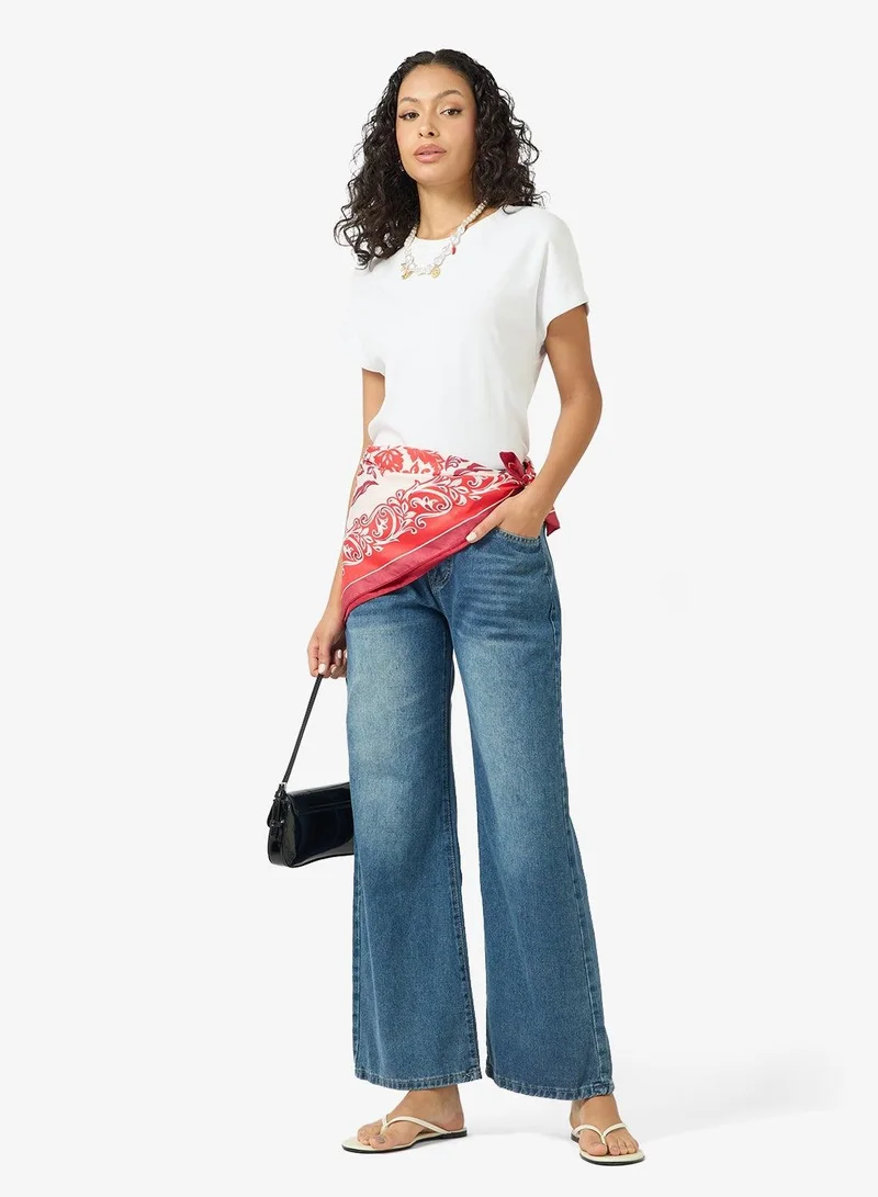 Ginger  Low Rise Wide Leg Jeans for Women | Best Price UAE
