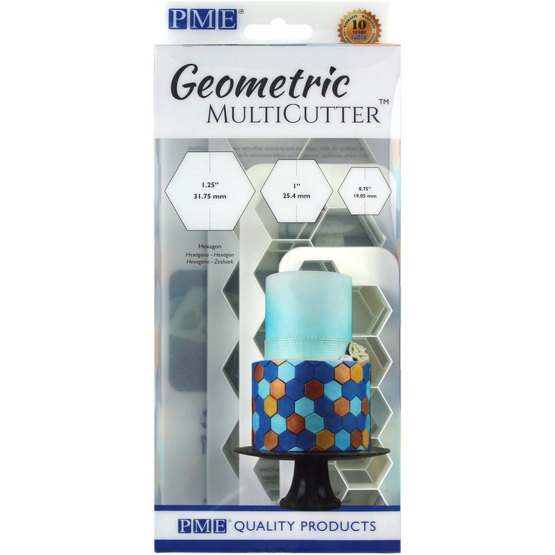 PME Geometric Multicutter for Cake Design Hexagon  Small  Medium & Large Size  Set of 3 - Image 1