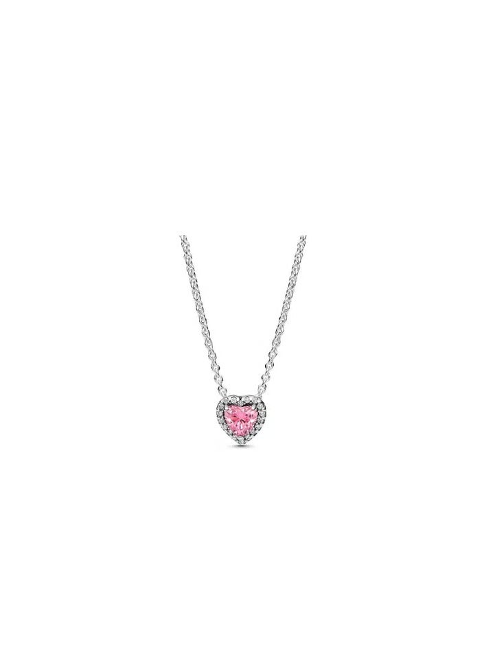 Pandora BalÄ±kÃ§Ä±lÄ±k Pandora Timeless Women's Classic Cube Zirconia 925 Silver Heart Shaped Necklace Clavicle Chain Neck Chain 398425C01 