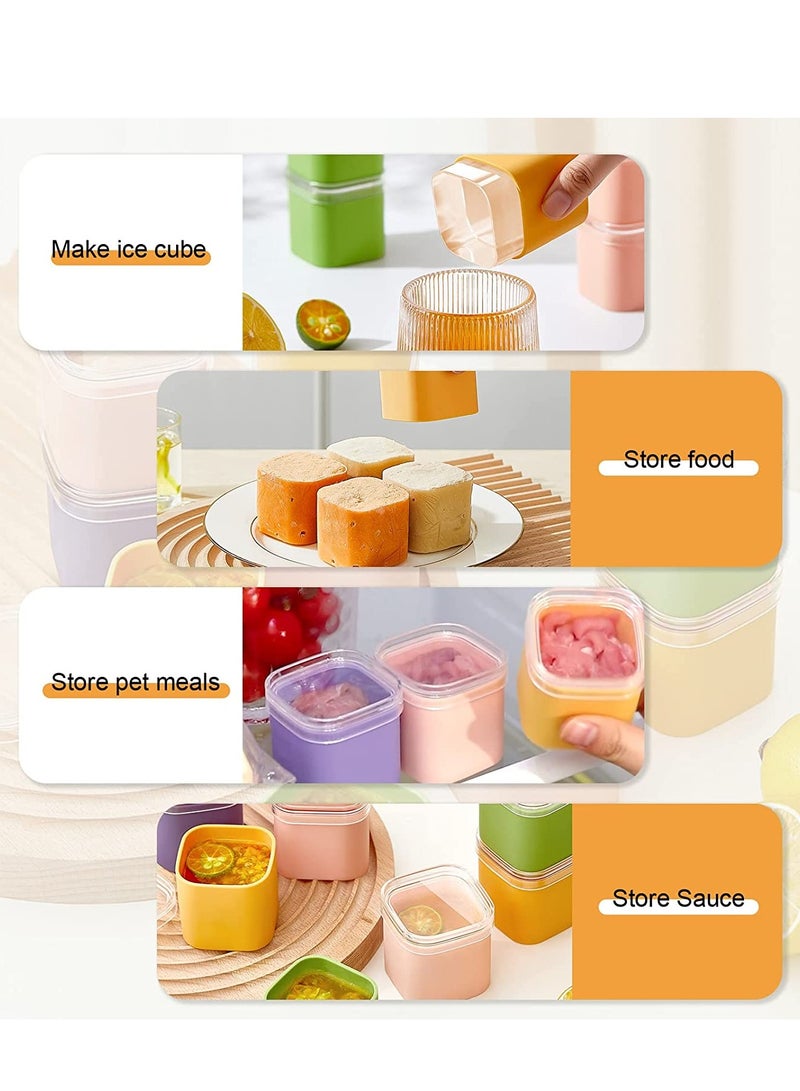 Excefore Silicone Ice Cube Molds with Lid, Large Ice Molds, Easy Release single Ice Cube Maker, Freezer Ice Cube Tray with Lid, Square Ice Molds for Cocktails Juice Coffee (1.7In Cube Ice) - Image 4