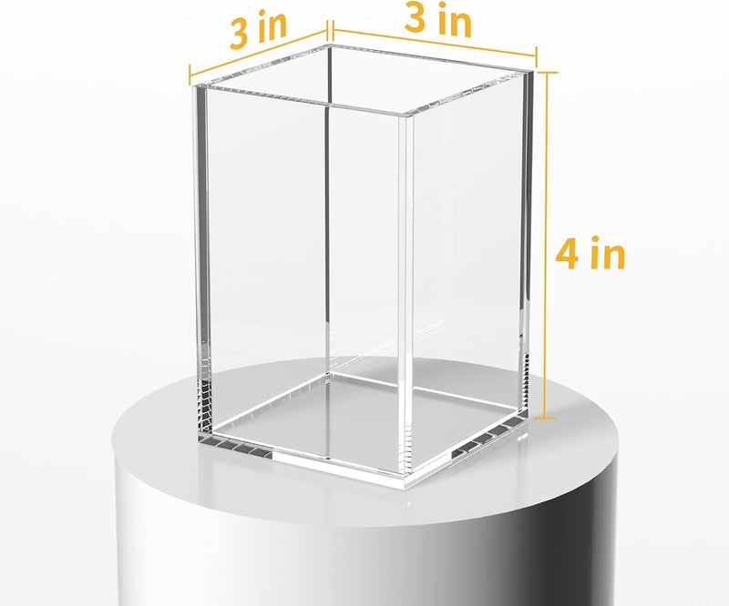 NIUBEE Acrylic Pen Holder 4 Pack,Clear Desktop Pencil Cup Stationery Organizer for Office Desk Accessory - Image 5