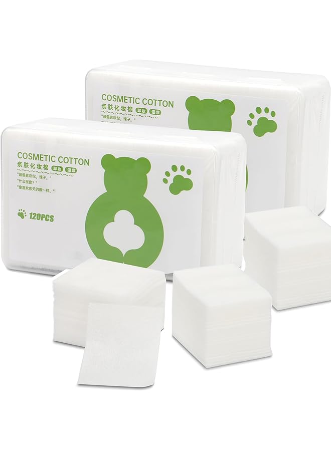 KASTWAVE Ultra Thin Makeup Facial Cotton Pads Cotton Pads Face Make Up Remover Pads Facial Lip & Eye Nails Vegetable Fiber Hypoallergenic Linght & Thin Lint Free Squares (1100 Count) - Image 1