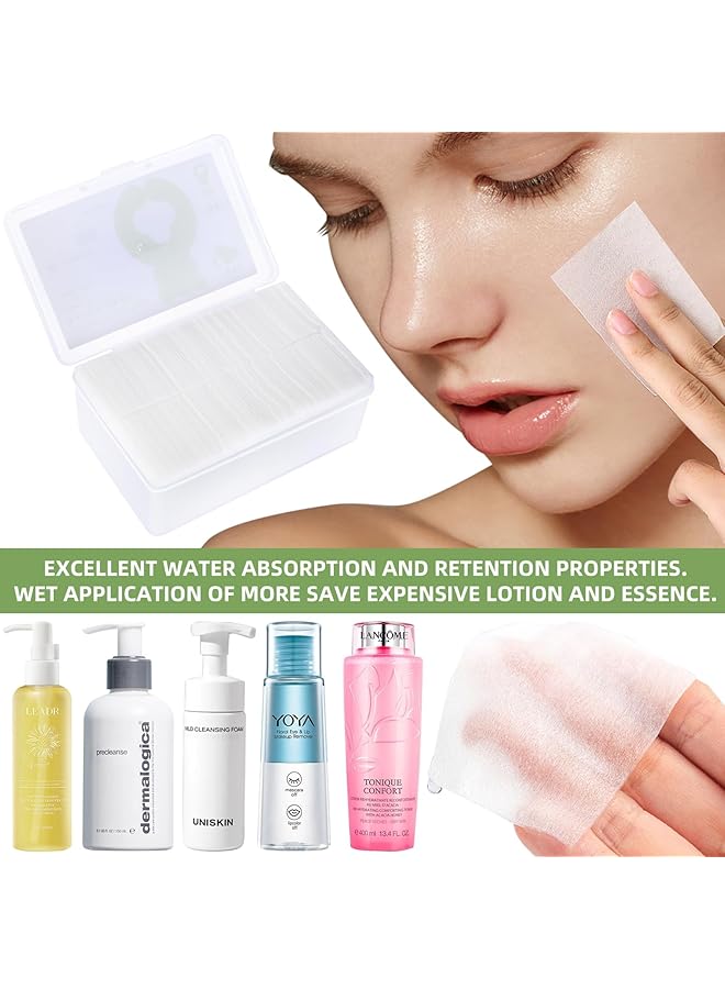 KASTWAVE Ultra Thin Makeup Facial Cotton Pads Cotton Pads Face Make Up Remover Pads Facial Lip & Eye Nails Vegetable Fiber Hypoallergenic Linght & Thin Lint Free Squares (1100 Count) - Image 5