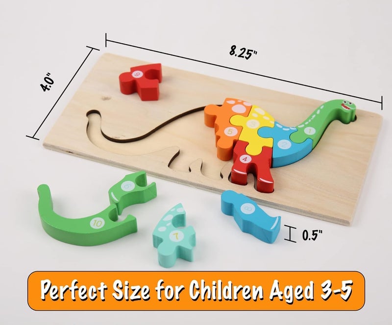 LINJIE Toddler Puzzles for Kids Ages 3+ Dinosaur Puzzle 4-Pack, Montessori Toys for 3 Year Olds, Toddler Toys Age 3+ Gifts for 3 + Years Old Boys Girls, Wooden Puzzles for Toddlers - Image 5