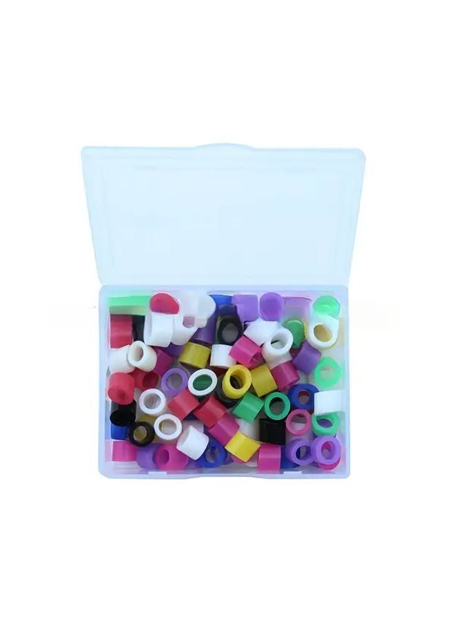 100pcs Mixed Color Plastic Identification Rings Reusable Durable Tool Marking Accessories - Image 1