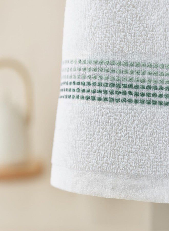 DecorRack 10 Pack 100% Cotton Washcloths, 12x12 inch White Dotted Soft Cotton Face Towels, Absorbent & Durable Wash Cloth Set for Bathroom, Spa, Gym & Travel, Sage (Pack of 10) - Image 4