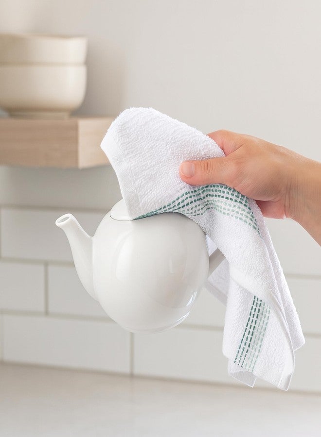 DecorRack 10 Pack 100% Cotton Washcloths, 12x12 inch White Dotted Soft Cotton Face Towels, Absorbent & Durable Wash Cloth Set for Bathroom, Spa, Gym & Travel, Sage (Pack of 10) - Image 3