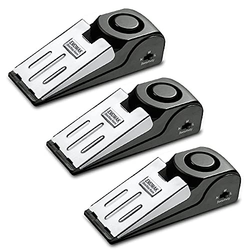 EMDMAK Door Stop Alarm with 120DB Siren Door Stop for Home & Travel (Black) (Pack of 3) - Image 1