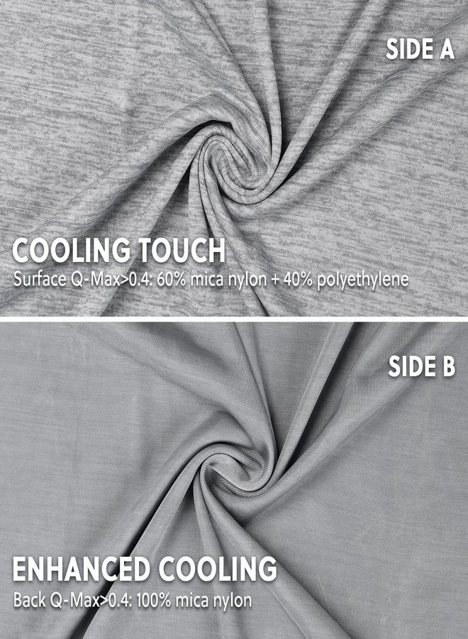  هومفين أغطية وسائد تبريد من هومفاين، مقاس قياسي - وجهان، ألياف تبريد كيو-ماكس 0.439 لحماية الوسادة، غطاء وسادة بارد يسمح بمرور الهواء لمن يعانون من التعرق الليلي، سحاب مخفي، عبوة من قطعتين (20 بوصة × 26 بوصة، رمادي) - Image 2