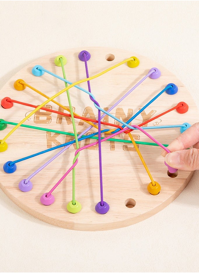 Rope Untangling Puzzle Game, Educational Strategy Board Game for Kids & Adults, Family Travel Party Games with Multi-Level Challenges