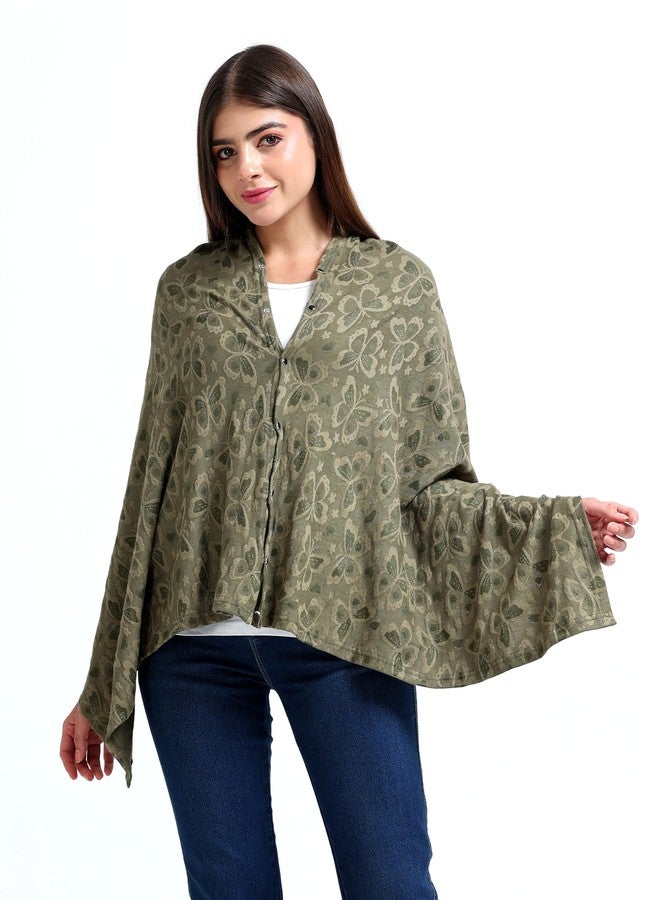 AGUILA Premium Soft And Warm Feeding shawl Feeding Cloak (NAVY) (Olive Green) - Image 3