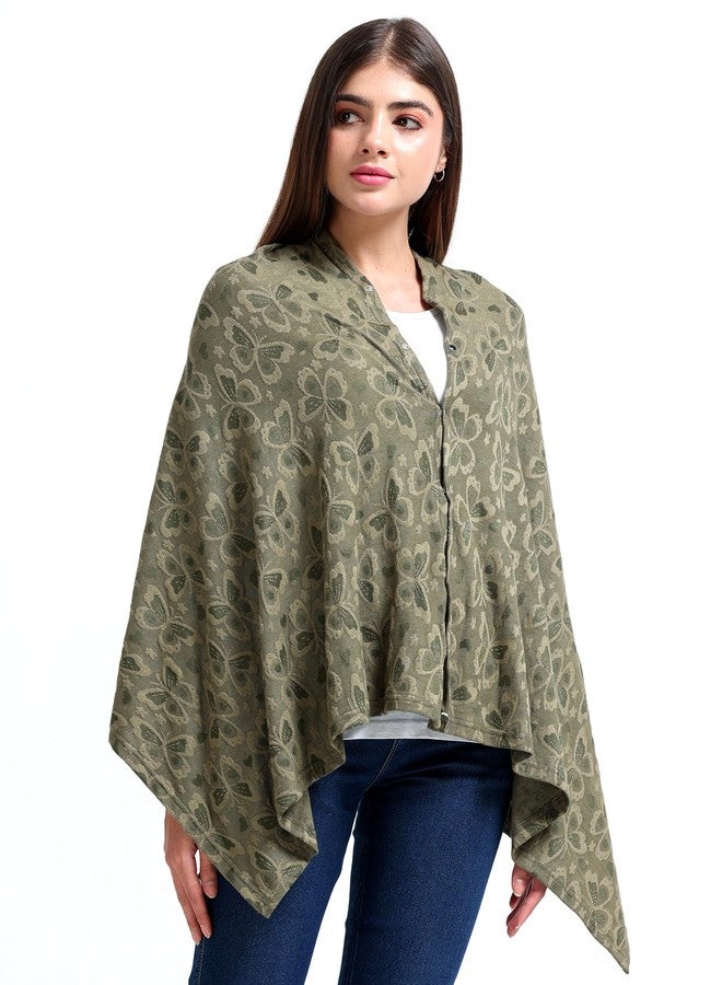 AGUILA Premium Soft And Warm Feeding shawl Feeding Cloak (NAVY) (Olive Green) - Image 1