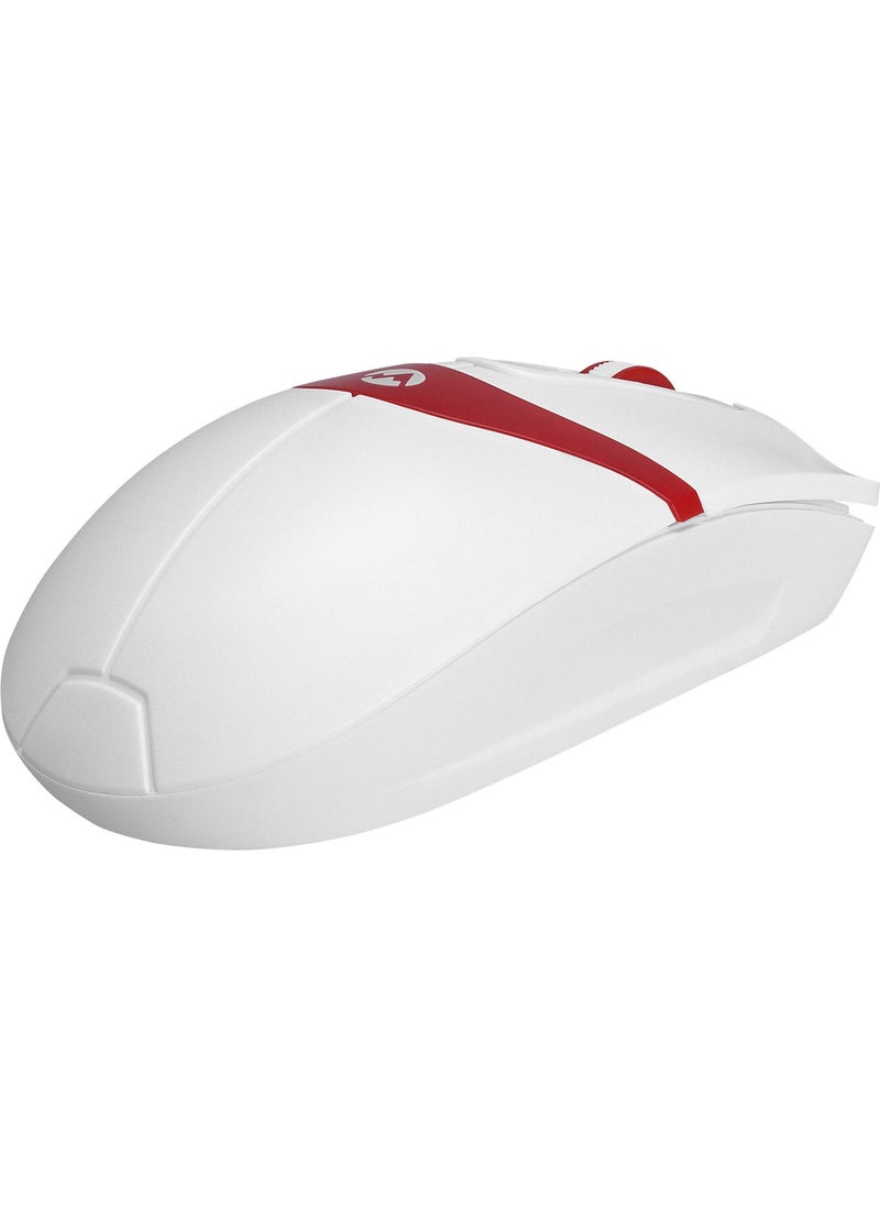 Everest SM-220 USB 1200DPI 3D Optical Wired Mouse White-Red  - Image 5