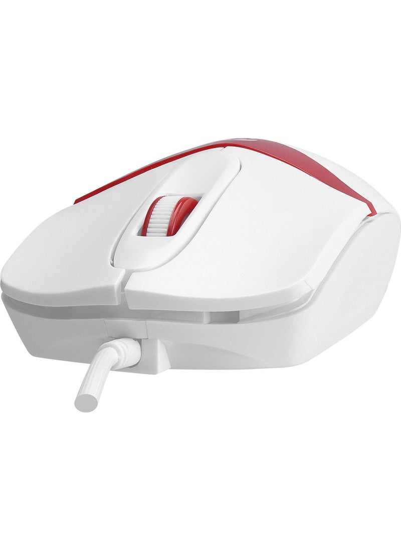 Everest SM-220 USB 1200DPI 3D Optical Wired Mouse White-Red  - Image 3