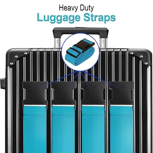 Chelmon Luggage Straps for Suitcases TSA Approved Travel Belt 4 Pack by Chelmon (Sky Blue) - Image 3