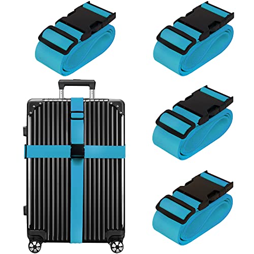 Chelmon Luggage Straps for Suitcases TSA Approved Travel Belt 4 Pack by Chelmon (Sky Blue) - Image 1