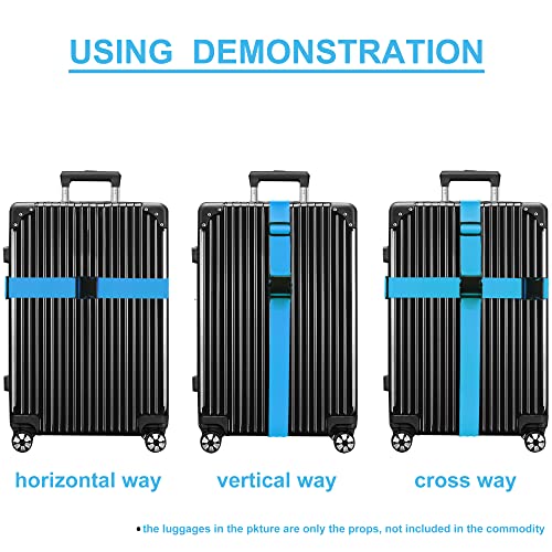 Chelmon Luggage Straps for Suitcases TSA Approved Travel Belt 4 Pack by Chelmon (Sky Blue) - Image 5