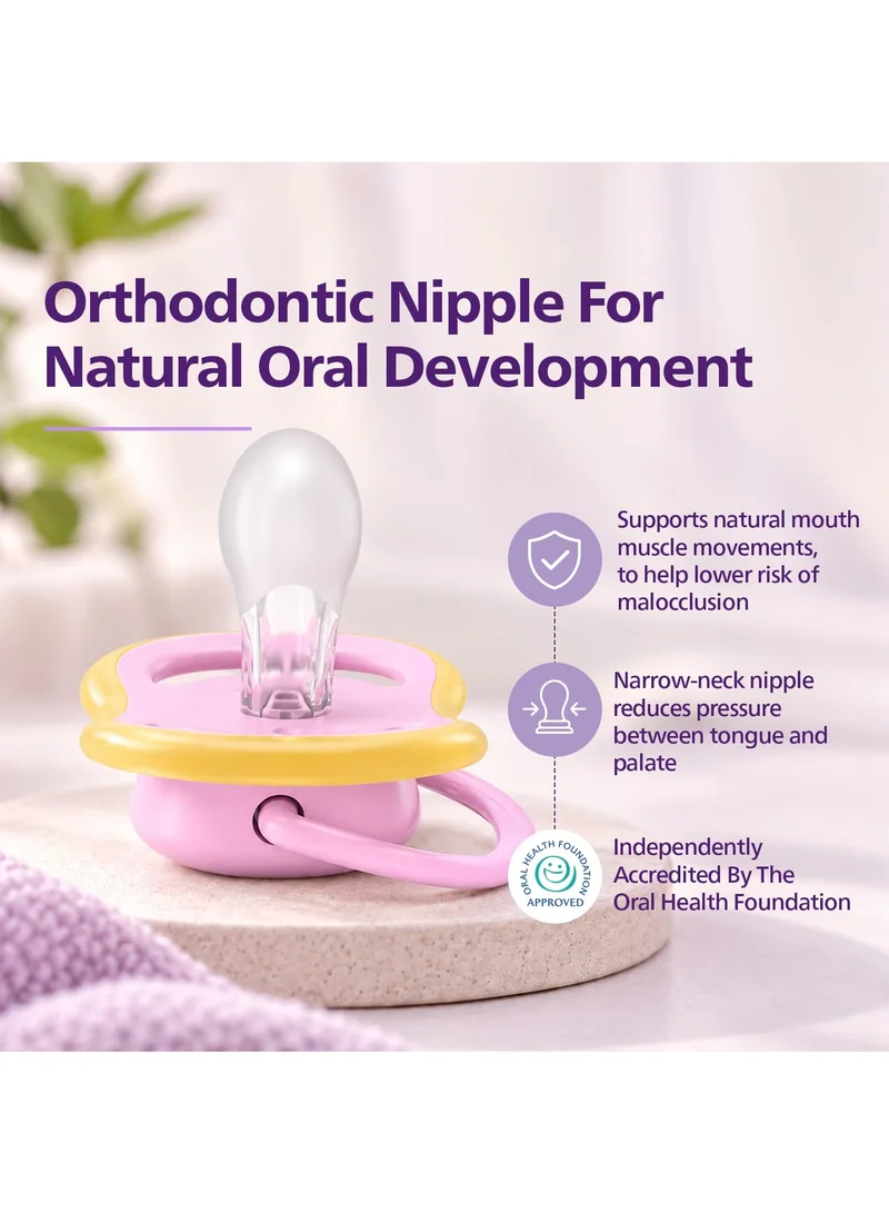 Philips Avent Philips Avent Ultra Air Pacifier, 6-18 Months | Aids Natural Oral Development | Oral Health Foundation Accredited |Food-Grade Silicone Nipple | Extra-Large Airholes | Plant-Based, BPA Free | SCF087/13